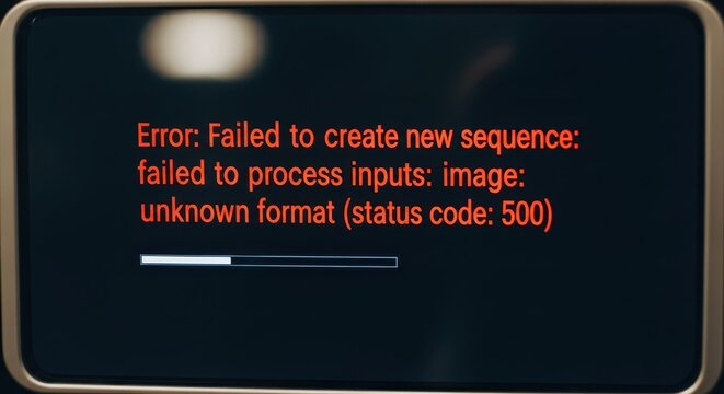 Digital Device Error Message: Failed to Process Image Format (500 Status)