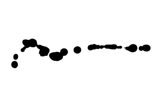 Horizontal Ink Bead Chain Video Overlay - Round Dot Sequence Footage Sequential Ink Effect for UI Step Progress Bar Timeline Data Visualization Step-by-Step Tutorial Short Video Sequence Transition
