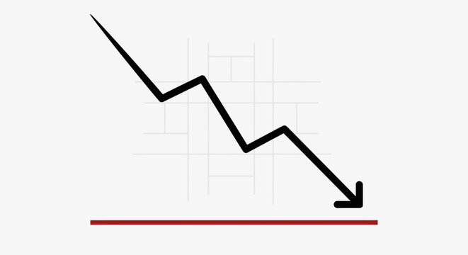 Stock Market Crash Downward Trend Arrow Graph