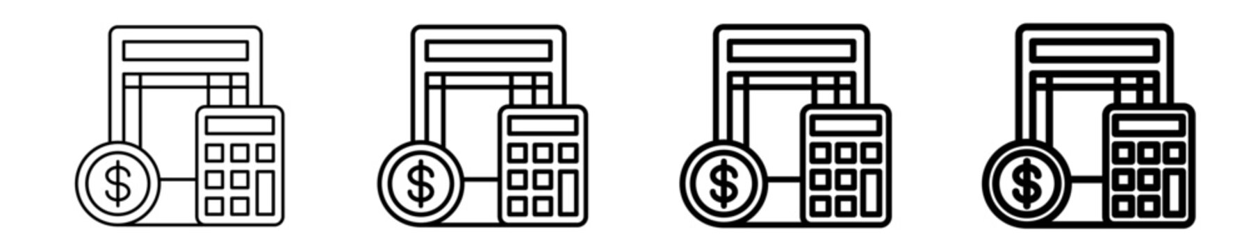 Coin Stack Icon Set Different Style Collection