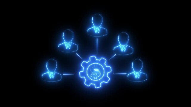 Stakeholders concept for business finance stakeholder investment management. Animated stakeholders icon on virtual screen on transparent background.4k video motion graphic animation ,