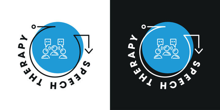 Speech Therapy Icons and Communication Symbols Set sign, vector illustration.