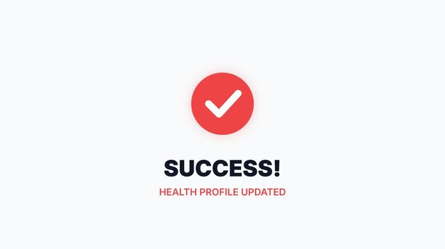 Patient Experience Survey Animation with Medical Health Profile Updated Success Confirmation