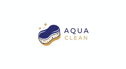 Fototapeta premium A toothbrush with the words 'Aqua Clean' beside it, symbolizing oral hygiene and cleanliness