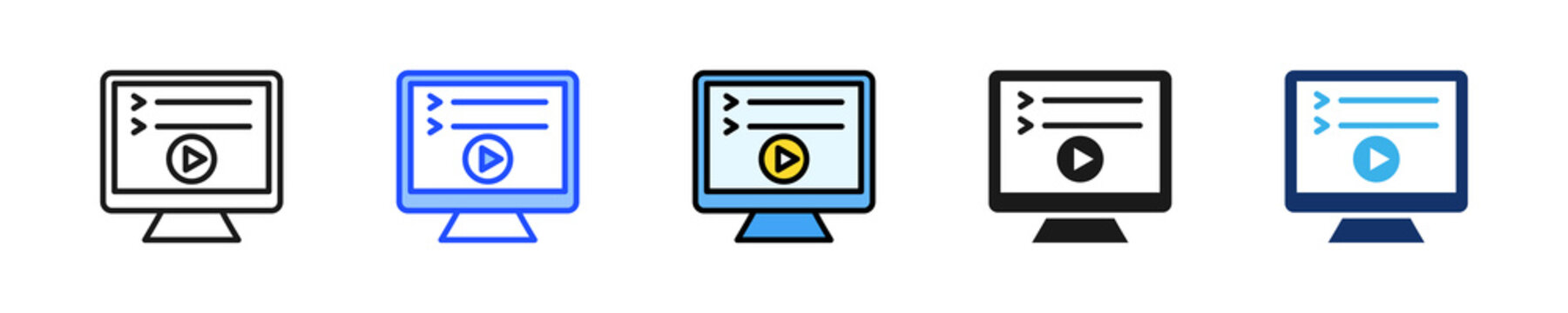 Code Executor Icon Collection With Multiple Styles