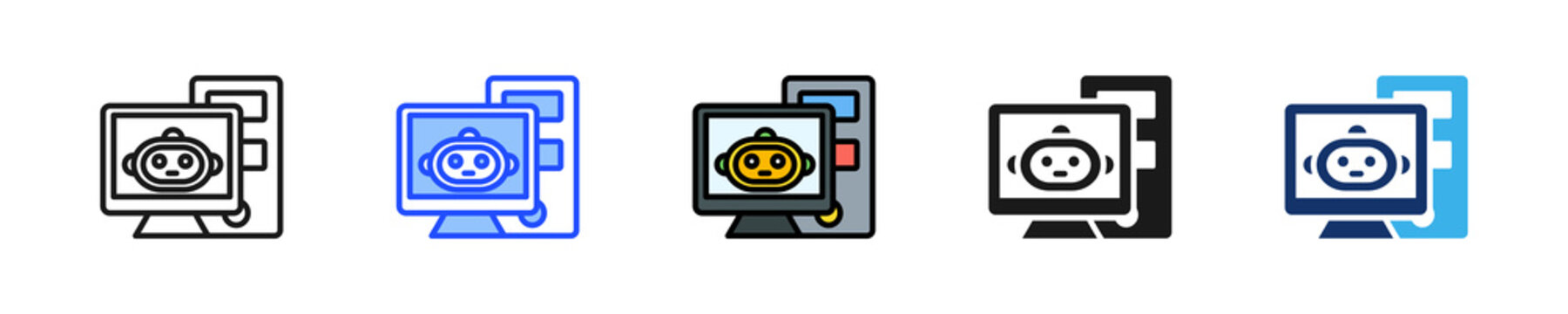Desktop Bot Icon Collection With Multiple Styles