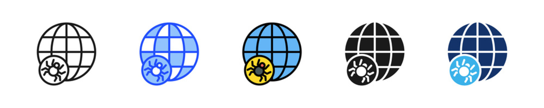 Web Crawler Icon Collection With Multiple Styles