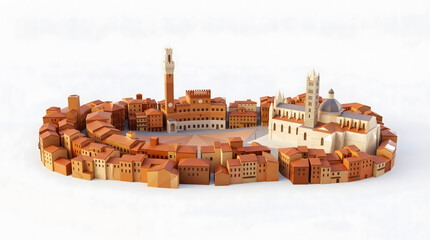 Obraz premium Papercraft Italian Cityscape Miniature Model