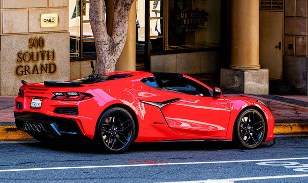 Chevrolet Corvette E-Ray Parked Outside the Millennium Biltmore Hotel in Downtown Los Angeles