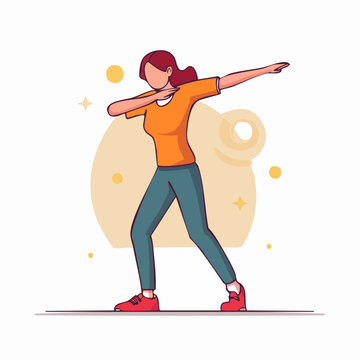 Woman Performing Dab Dance Pose