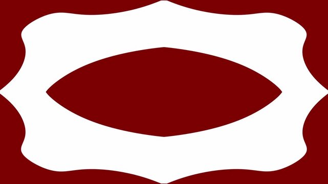 Abstract white oval frames expanding on a dark red background loop