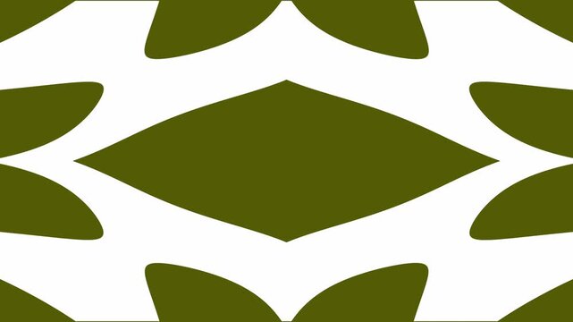 Olive green and white abstract pattern moving inward in a loop motion