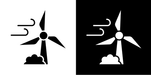 Wind Turbine  Icon Set White Glyph Style Collection  © ArtisticAura