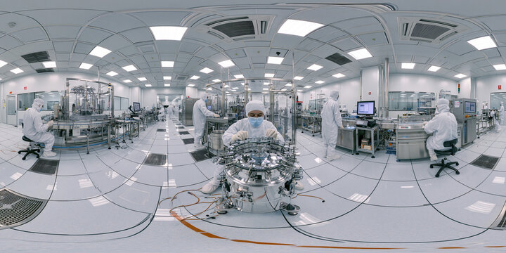 Advanced Cleanroom Laboratory with High-Tech Equipment for Biotechnology and Electronics Manufacturing Innovation