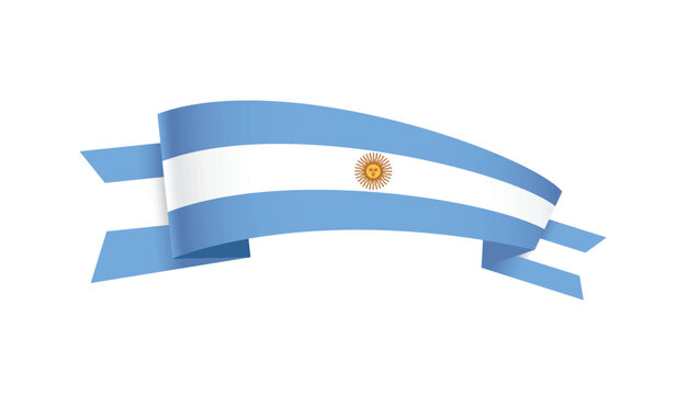Argentinian flag ribbon banner. Vector illustration.