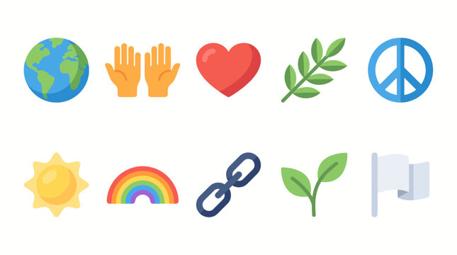 Earth eco friendly symbols icons set.