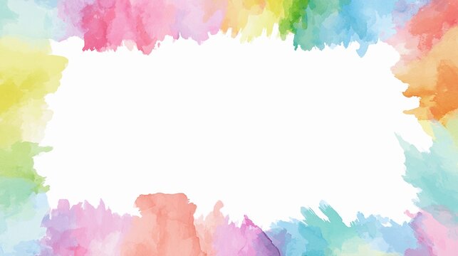 Bright watercolor edges frame a clean white center