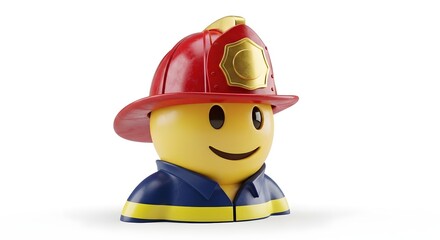 Obraz premium Lego Firefighter Minifigure with Helmet and Uniform.