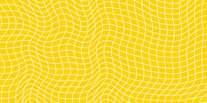 Hand Drawn yellow plaid with simple Vector Pattern of organic lines. Doodle Cottagecore Checks with Homestead Farmhouse Print wallpaper. Pastel Summer Graphic