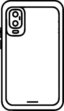 Mobile phone rear camera module outline on purple background