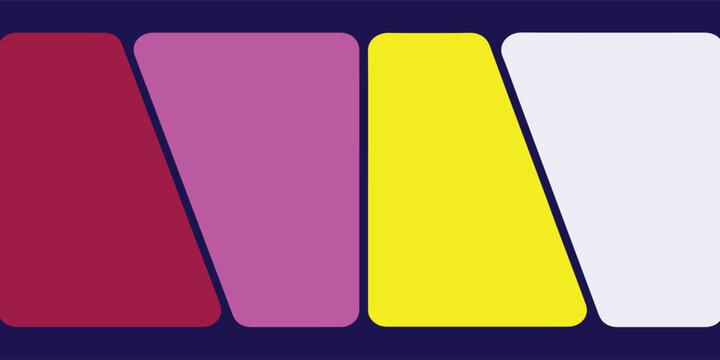 Four Rounded Colorful Geometric Panel Shapes.