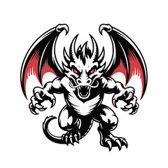Obraz premium Aggressive Winged Monster Mascot for Esports and Gaming Branding