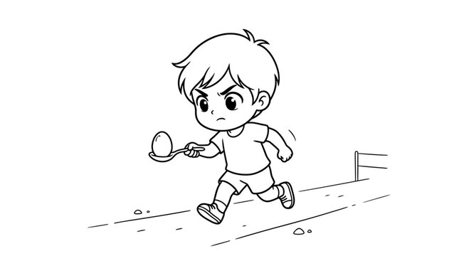 Boy playing tennis with racket.