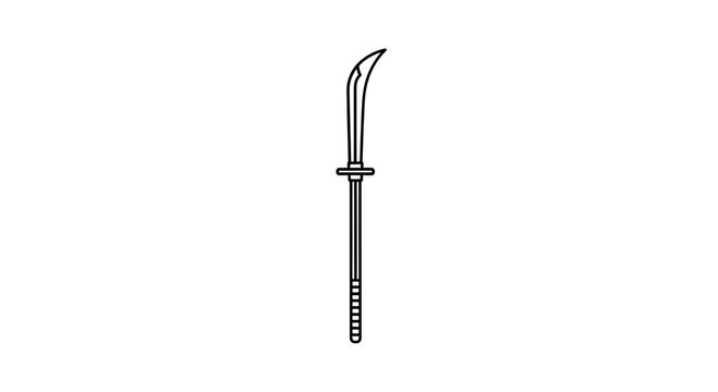 Ancient Chinese Guandao Weapon, Traditional Polearm, Warrior's Blade Icon
