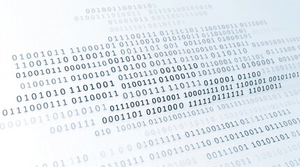 Naklejka premium Blue Abstract Digital Binary Code Stream Creating a Futuristic Data Landscape