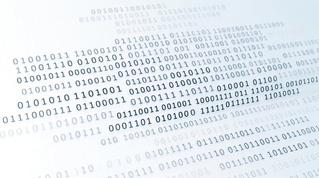 Blue Abstract Digital Binary Code Stream Creating a Futuristic Data Landscape