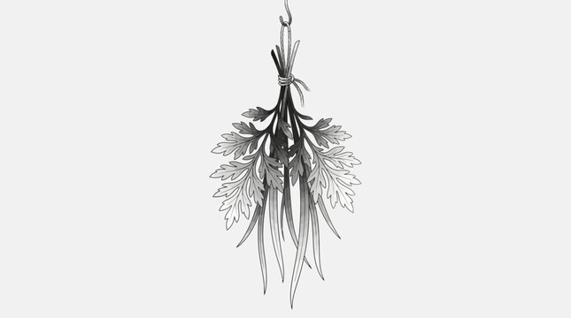 Detailed view of a single fern.