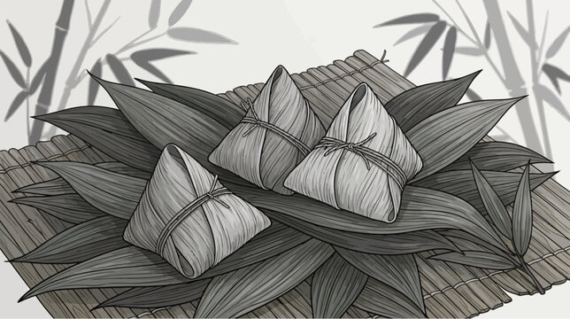 Traditional Asian Food Wrapped Leaves.