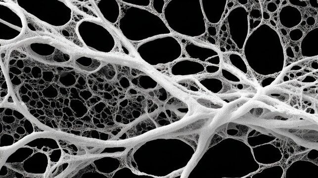 a black and white top-down view of the microstructure of Blood vessel
