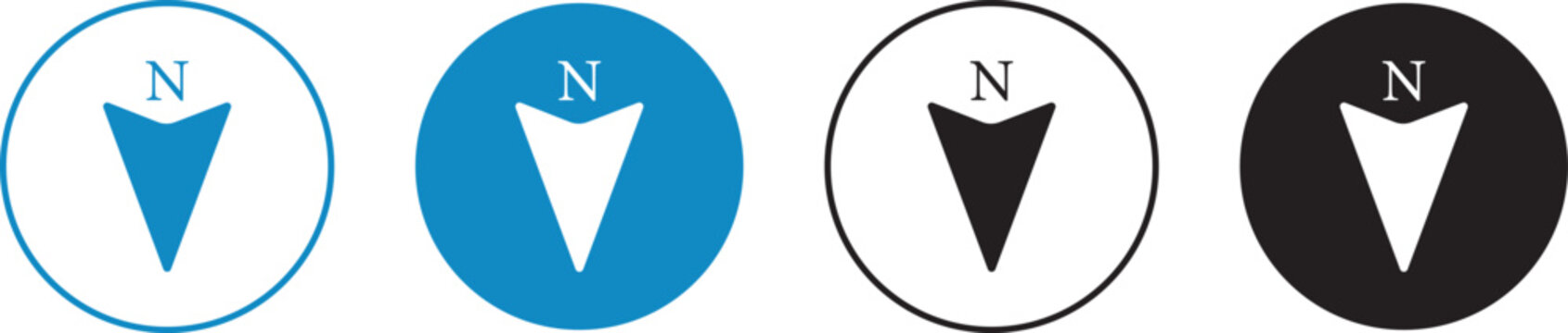 Compass north and direction signs symbol. north pointer buttons in a minimalist style, including high-quality illustration graphics and direction sign elements 
