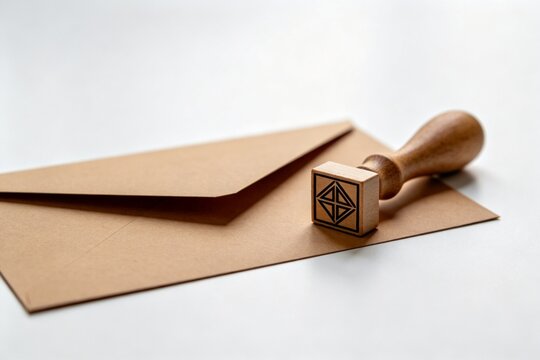 Brown envelope with wooden stamp