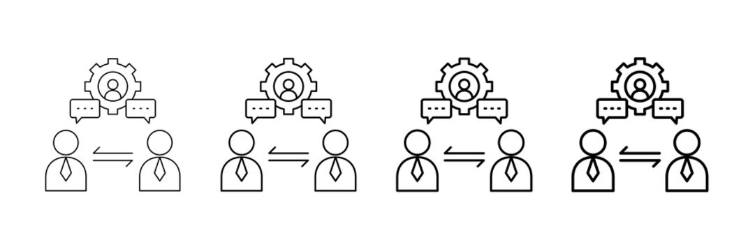 Employee Onboarding Icons Vector Set In Different Stroke Line Style