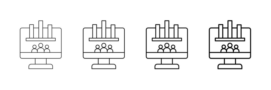 User Poll Icons Vector Set In Different Stroke Line Style