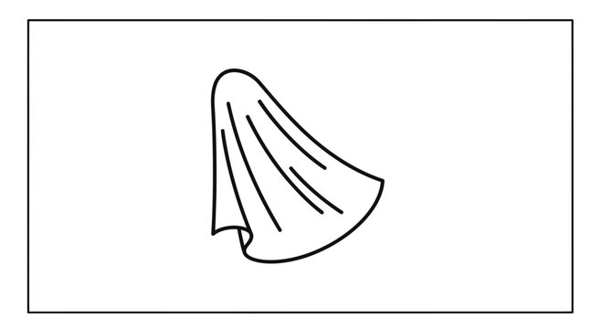 Ghostly apparition, spooky Halloween character, simple line art, white background