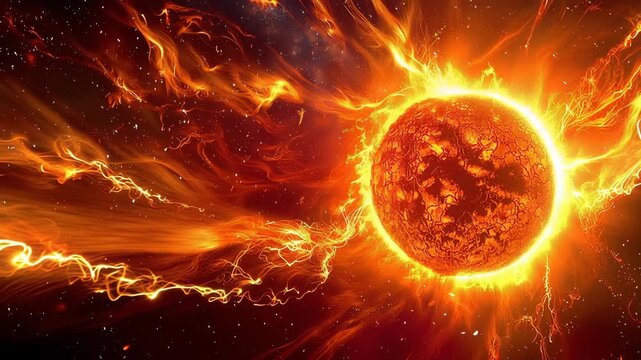 太陽のように燃える恒星のイメージ