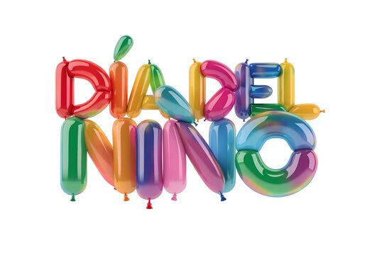 Texto del D&Iacute;A DEL NI&Ntilde;O hecho de globos