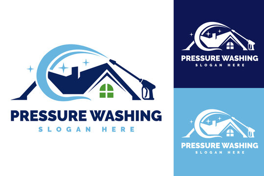 Illustration of pressure washing logo suitable for House and commercial cleaning business.