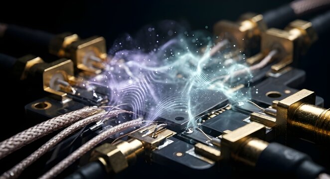 Quantum Computing Hardware with Glowing Qubit Entanglement and Data Flow