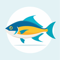 Obraz premium Stylized Blue and Yellow Fish Illustration