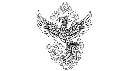 Fototapeta premium Detailed illustration of a phoenix bird.