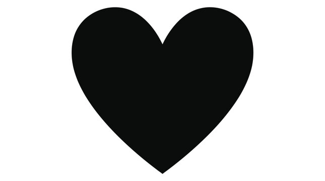 Simple black heart shape for creative digital graphic design projects