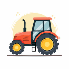 Obraz premium Illustration of a red tractor with large wheels