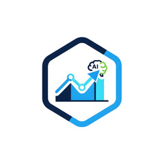 Fototapeta premium AI Data Growth Chart Icon PNG