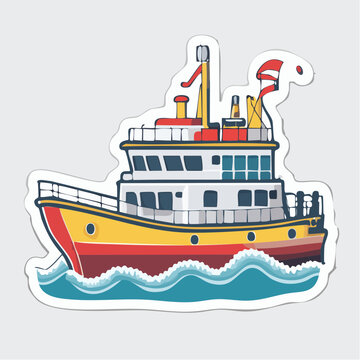 Cartoon Tugboat Illustration
