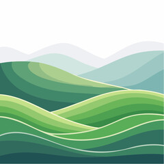 Fototapeta premium Abstract Rolling Green Hills Landscape