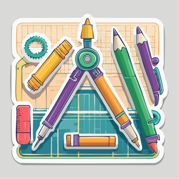 Drawing and Drafting Tools Illustration